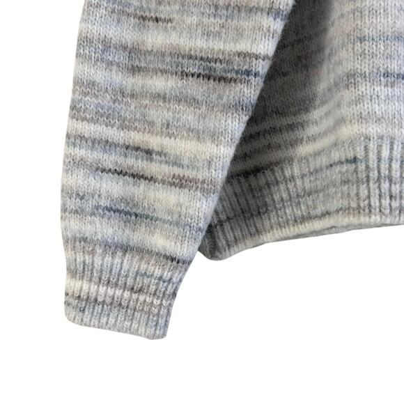 Thread & Supply Striped Sweater Hoodie Wool Blend Blue Gray - Picture 2 of 8